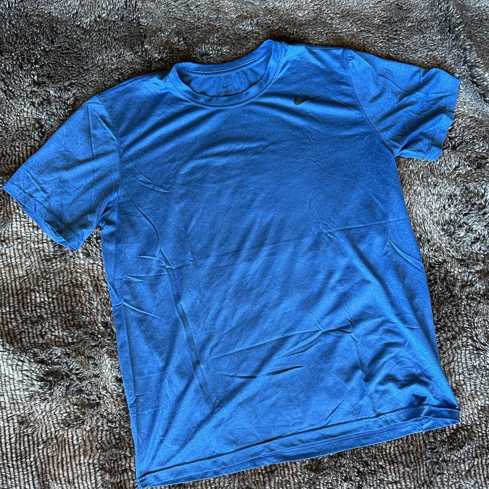 Nike Blue Short Sleeve Tee Vibrant Cotton Comfort